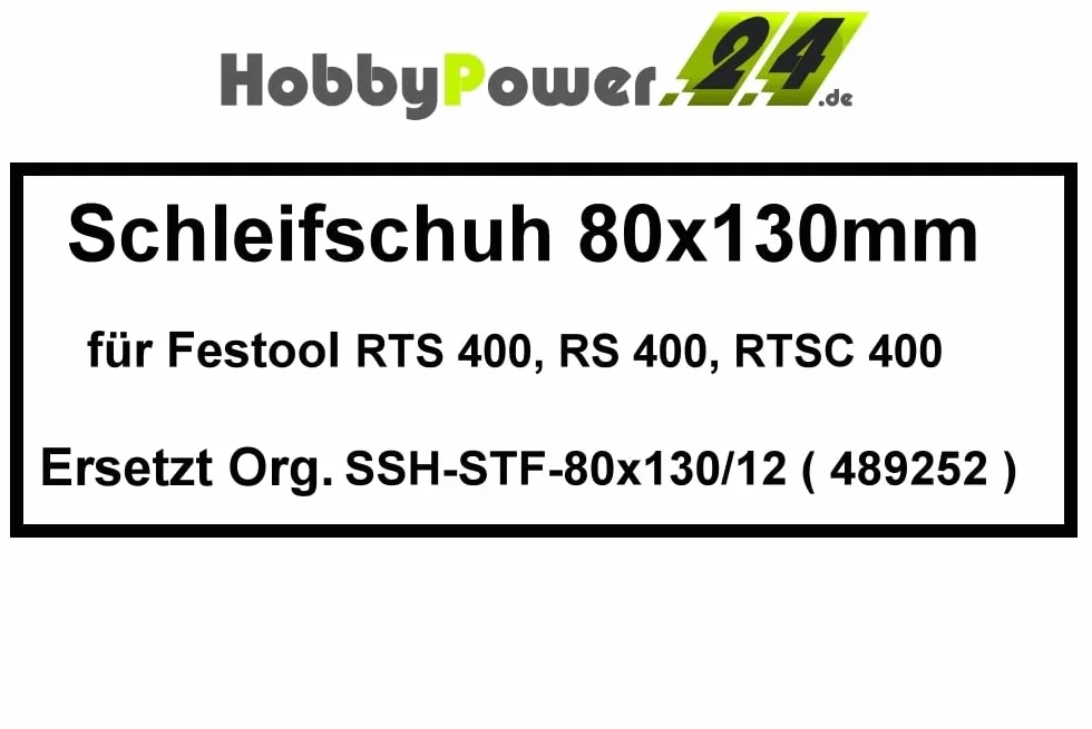 Patin de ponçage 80 x 130 mm pour Festool RTS 400 RS 400 RTSC 400