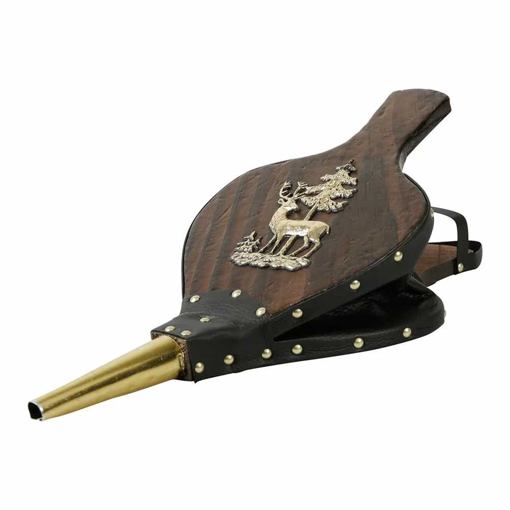 Soufflet de Cheminée 40cm Modèle CERF – Souffleur en Bois et Simili Cuir – Bois Certifié PEFC – Accessoire Poêle et Cheminée
