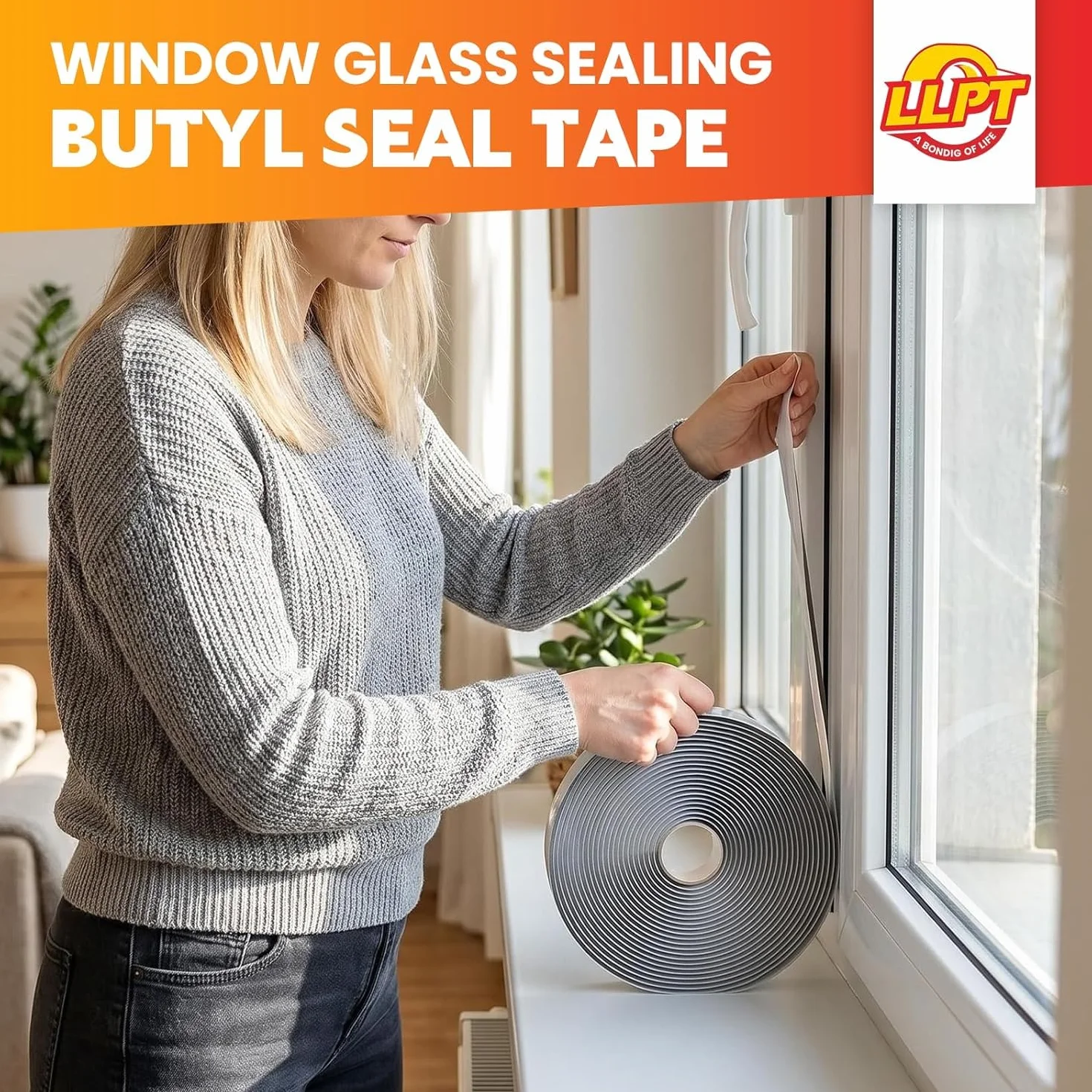 LLPT Ruban Butyle 25mm x 10m Blanc Auto-Adhésif Étanchéité Fenêtre Verre Bateau Toit EPDM