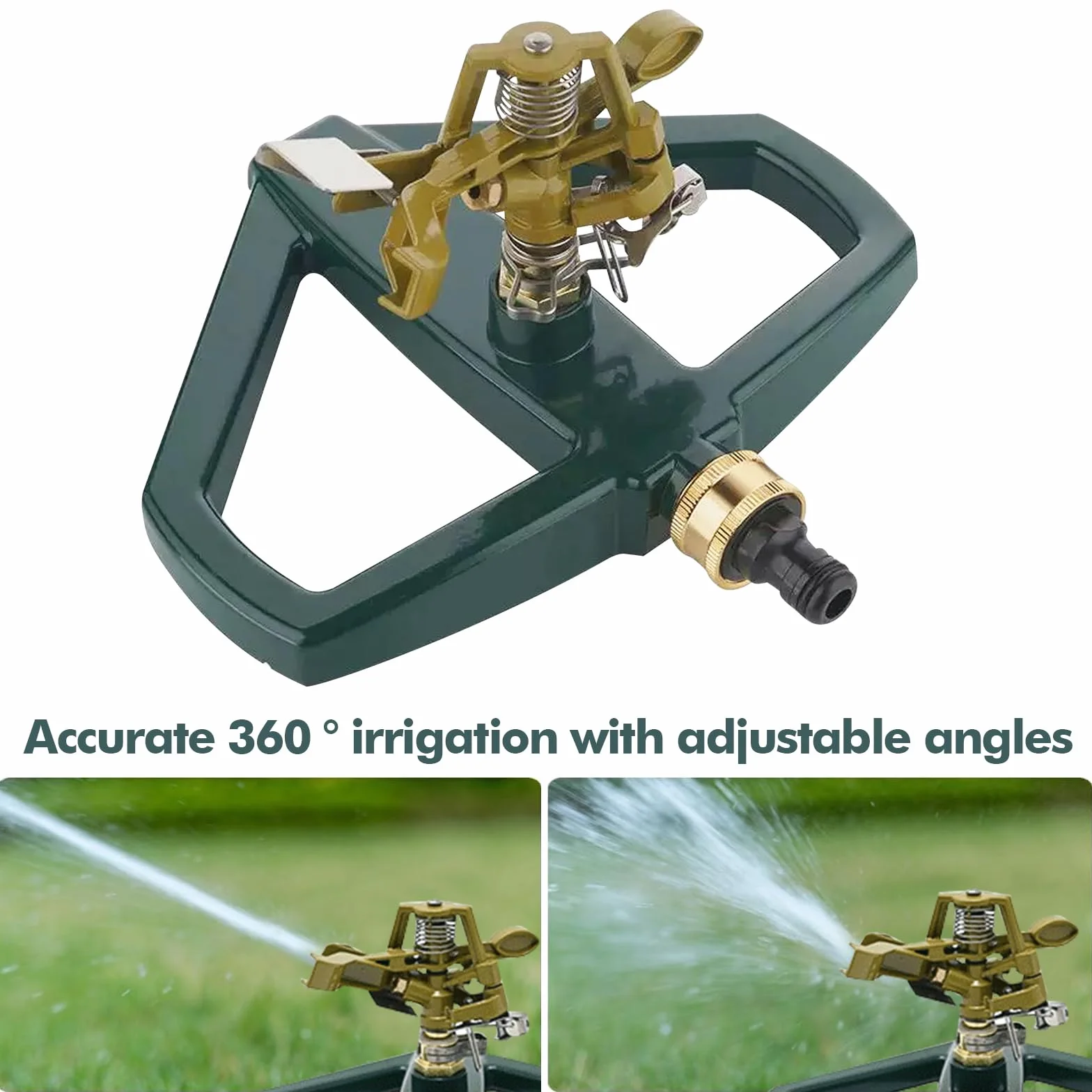 Arroseur de pelouse métal 360° automatique système irrigation robuste jardin serre