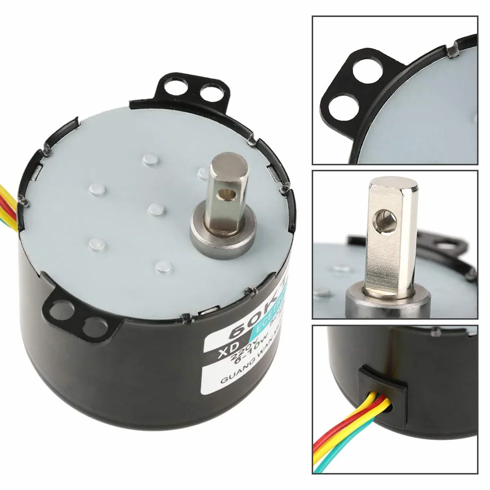 Moteur Synchrone à Aimants Permanents 50KTYZ AC 220V 6-10W 10rpm CW/CCW