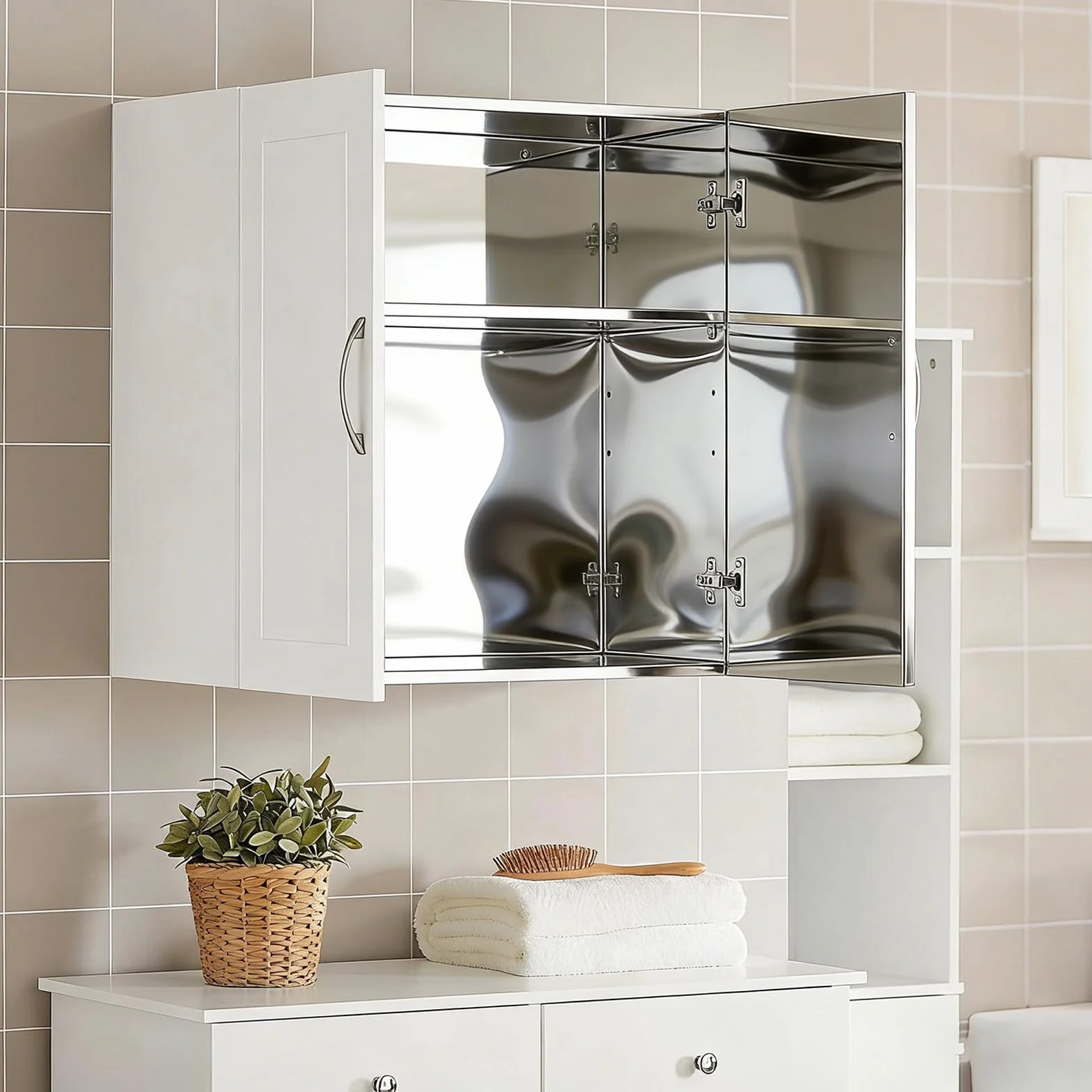 Rouleau Film Miroir Adhésif Flexible 40x500cm Argent Autocollant Imperméable pour Meuble