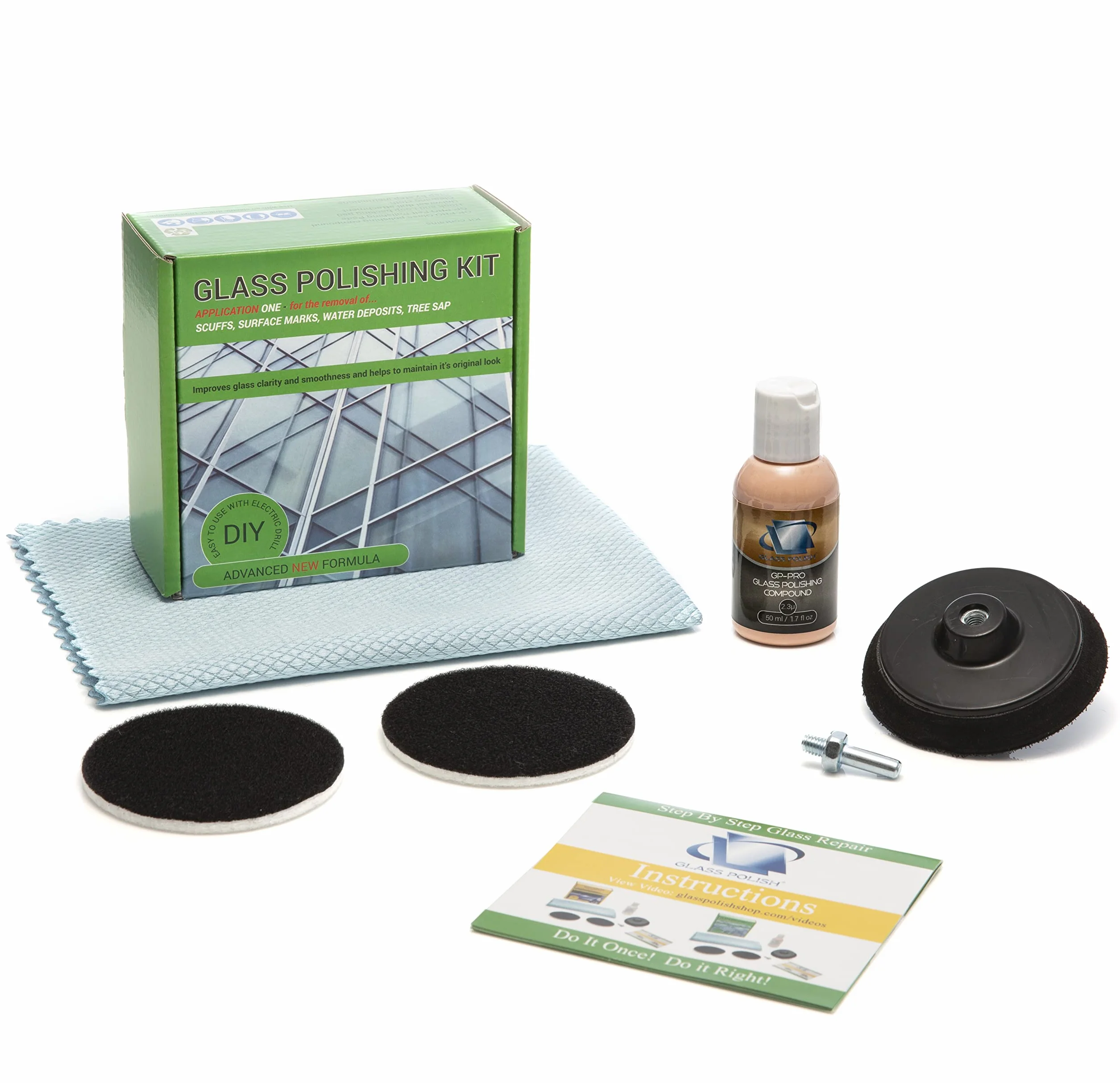 Kit de Polissage pour Verre 75 mm pour Perceuse Électrique - Élimine Rayures et Restaure Brillance