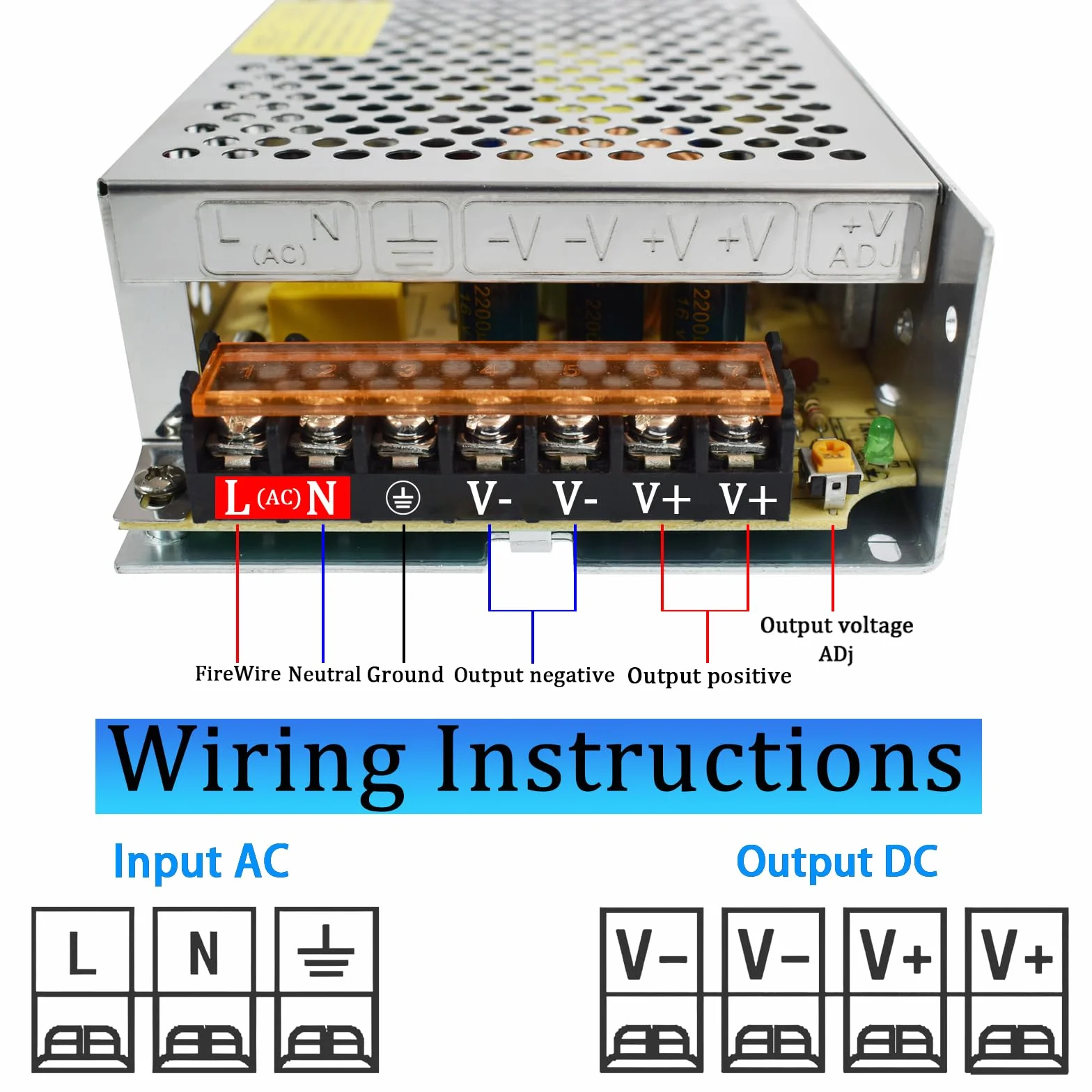Alimentation à Découpage 5V 30A 150W 220V AC 110V/220V vers DC 5V pour Bande LED