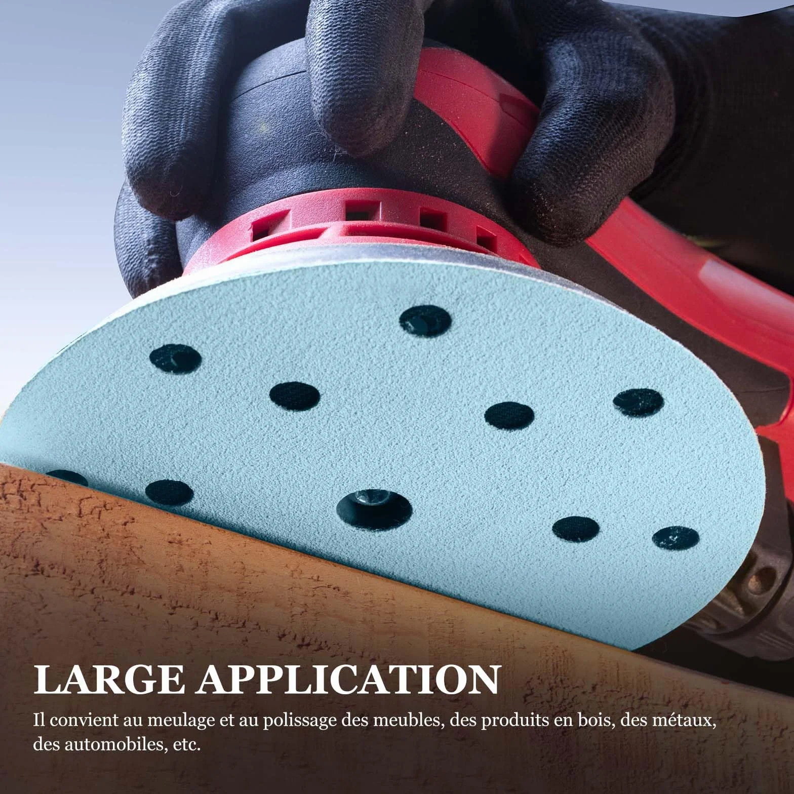 Disque abrasif 150mm auto-agrippant 100 pièces grains mixtes 40-800 pour ponceuse orbitale