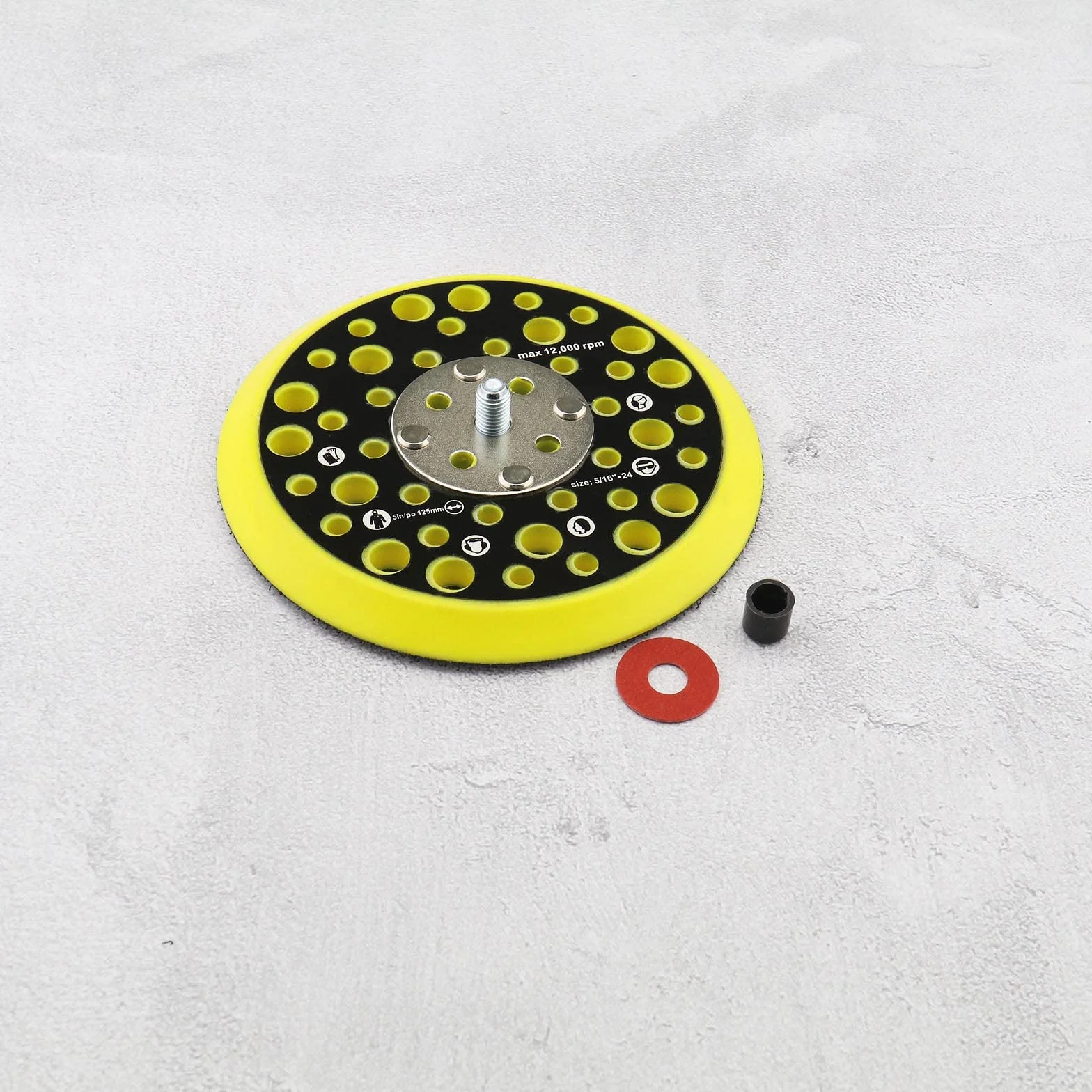 Mirka Ceros Deros Plateau 125mm 5 Pouces 44 Trous 5/16 Fixation Crochet Boucle Ponceuse Accessoire