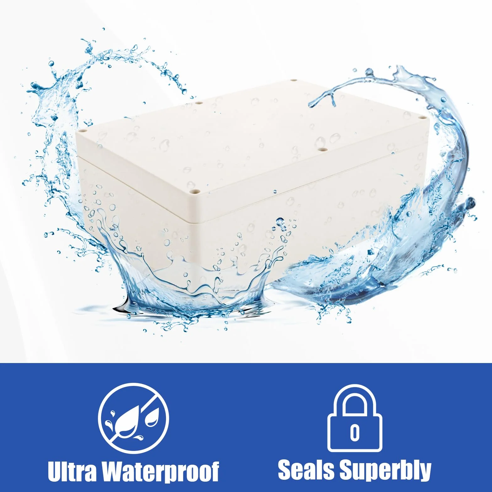 Boite Etanche Electrique Exterieur 265 x 185 x 95 mm Boitier Electrique Etanches Plastique Blanc