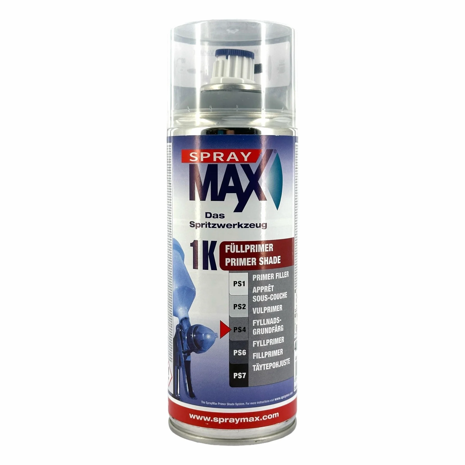 SprayMax 1K Primer Filler Apprêt Sous-Couche Aérosol Gris Moyen 400 ml