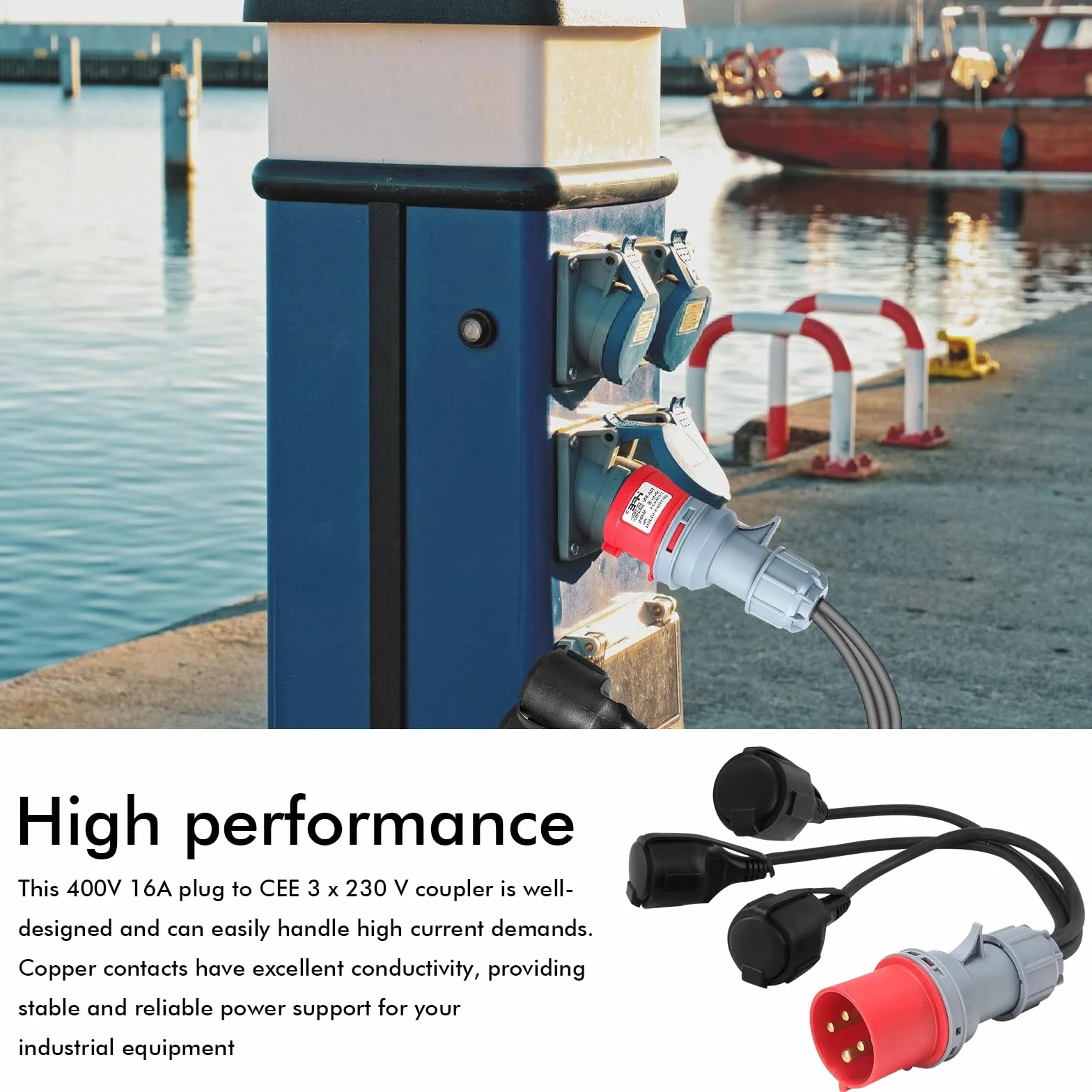 Adaptateur Courant Fort CEE 400V 16A Vers Couplage CEE 3x230V Répartiteur Secteur Polyvalent