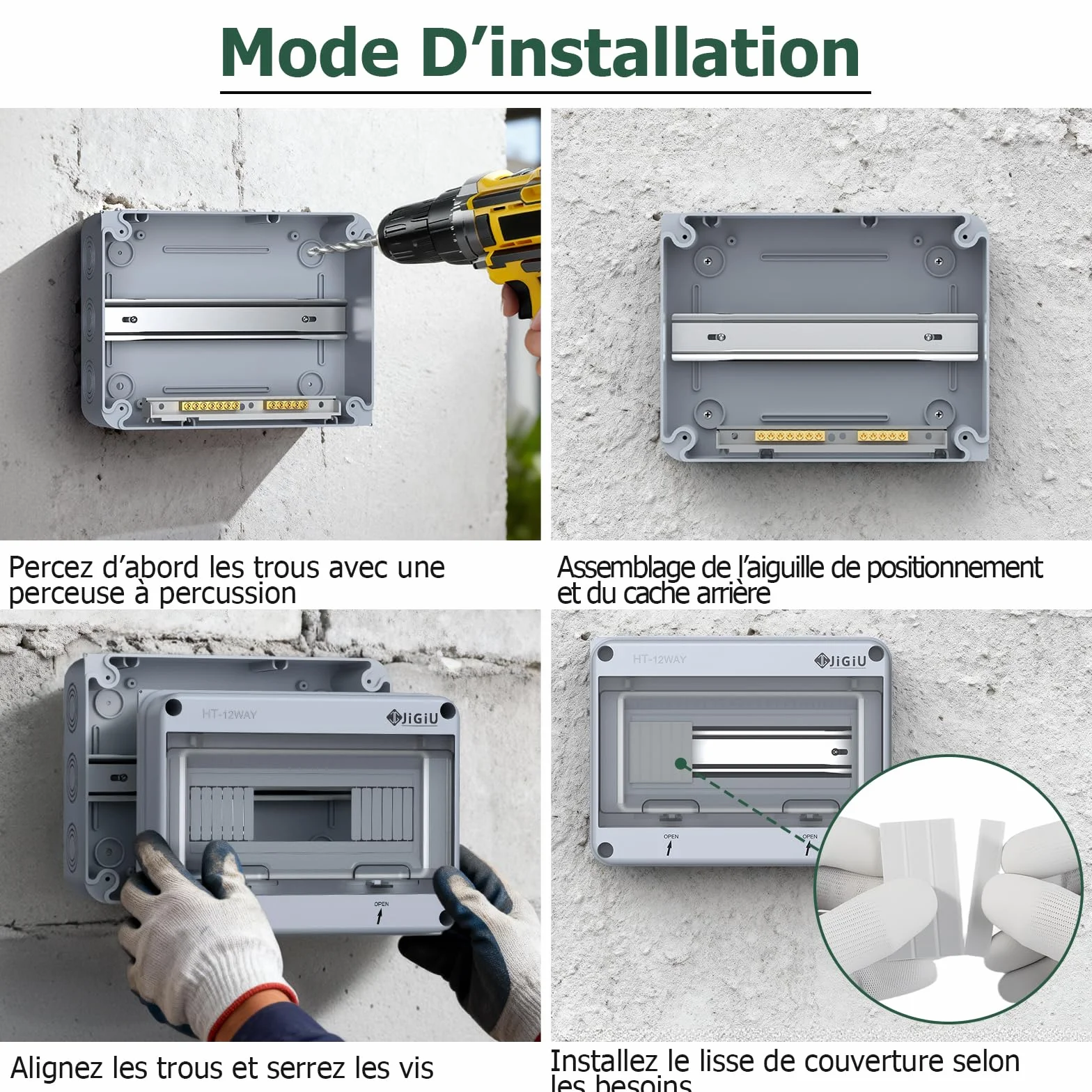 Boîte de Distribution Exterieur IP65, Coffret Electrique 12 Modules, Boitier Etanche ABS