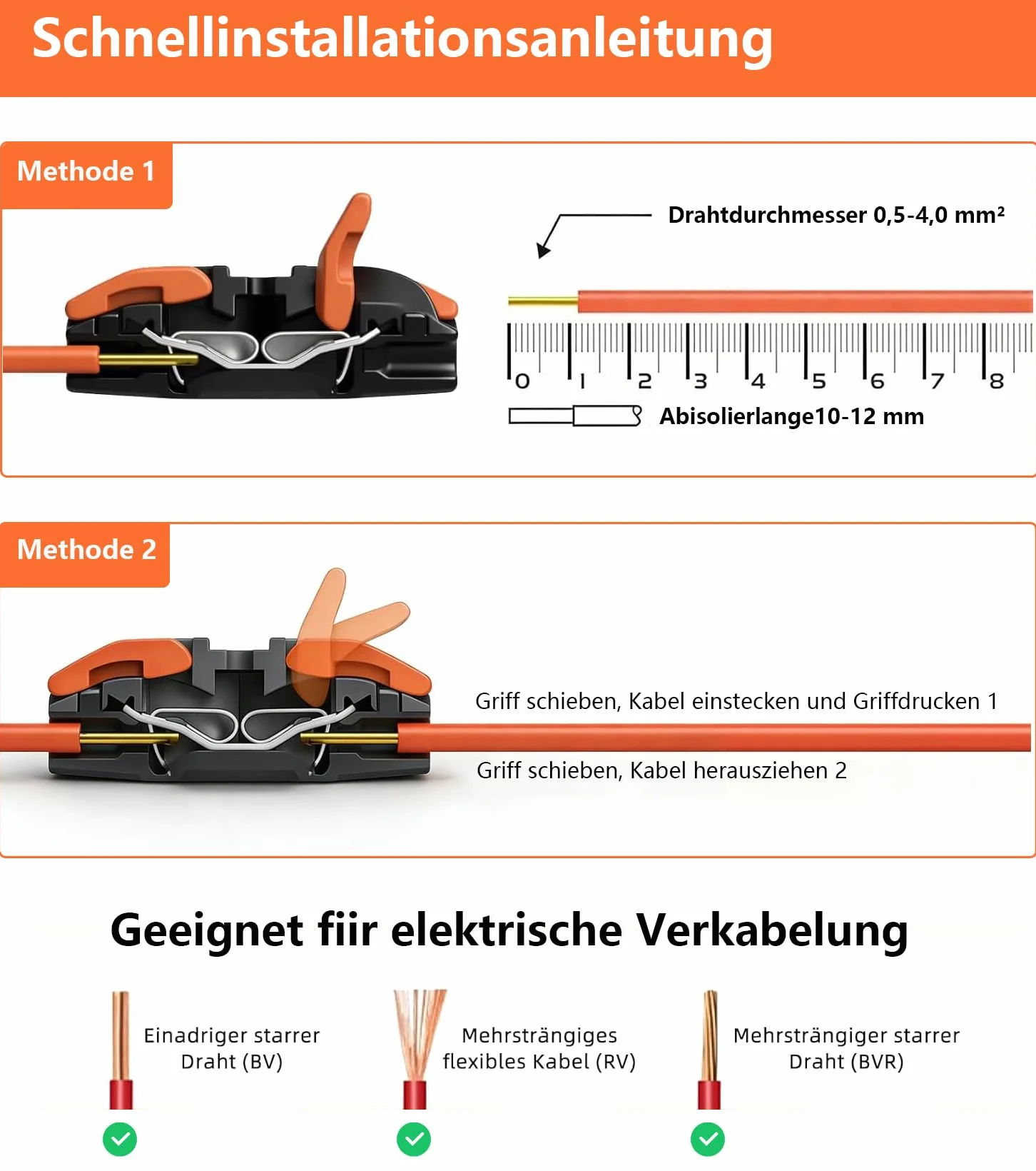 Lot de 40 repartiteur bornier electrique rail din 0,08 à 4 mm² PCT-211 connecteur rapide
