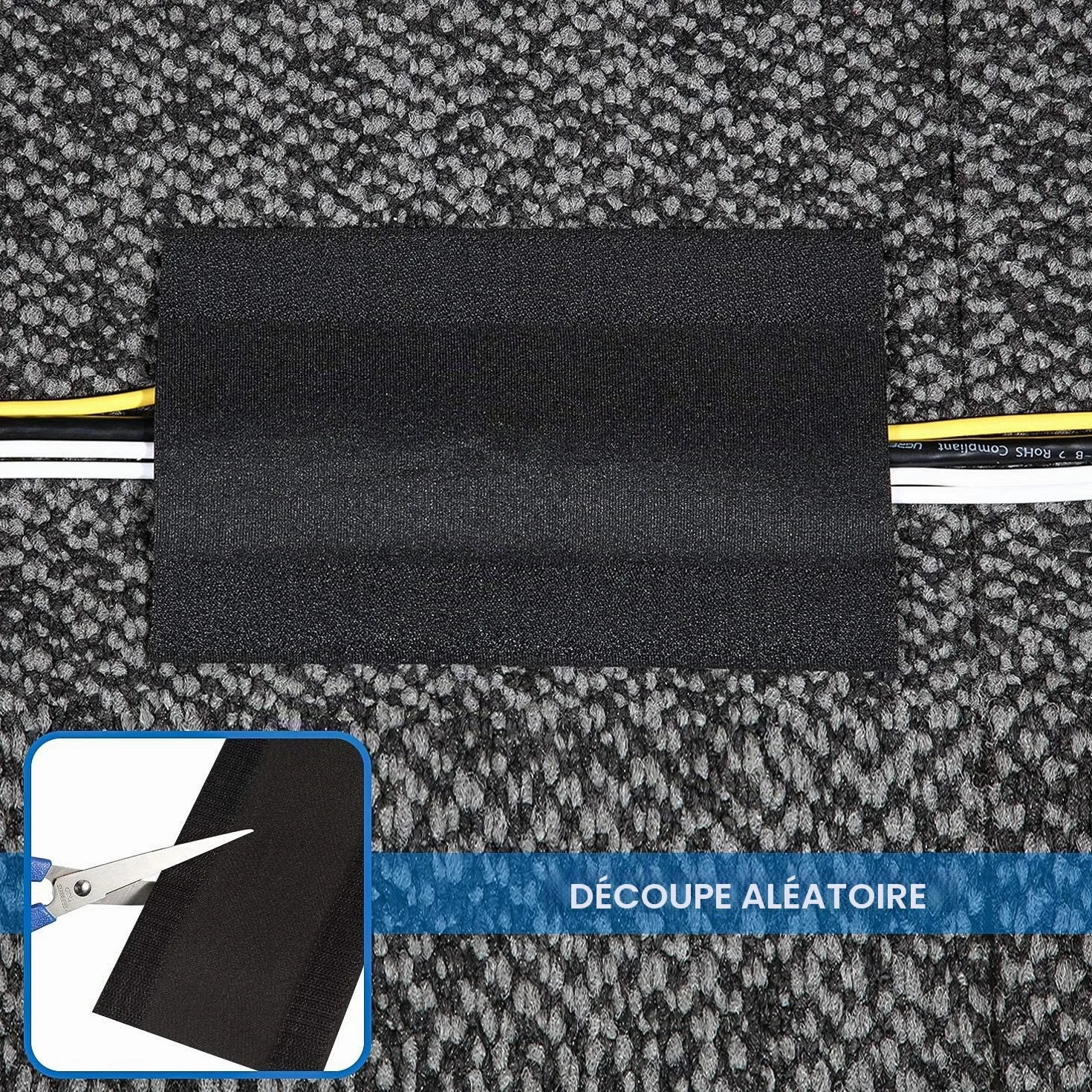 Cable Grip Couvre-câbles de Sol Protection de câbles Noir 6,1 m