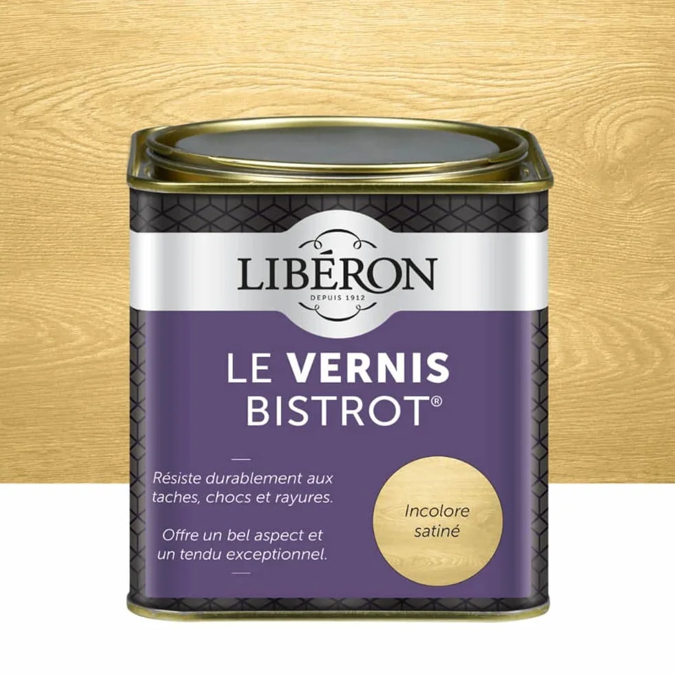 Vernis bistrot Libéron 0,5L Incolore Satin Anti-taches Anti-chocs