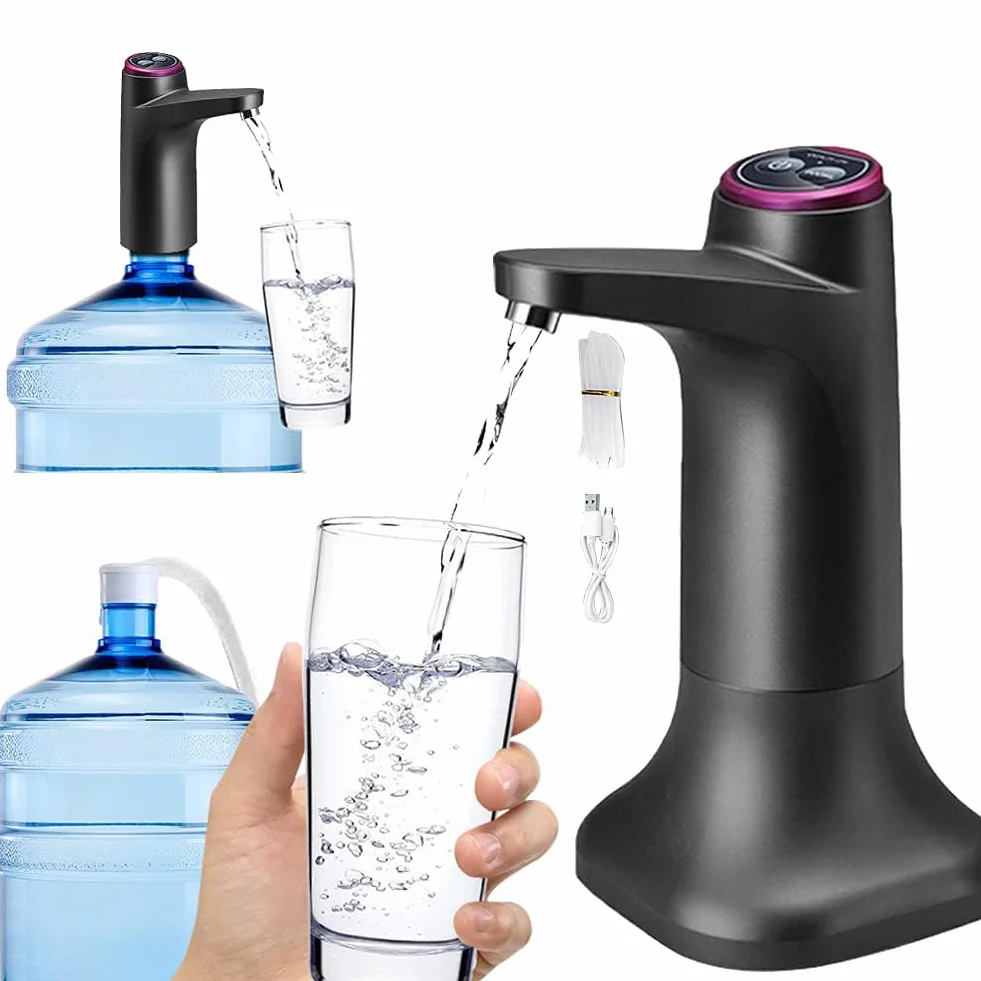 Distributeur d'eau électrique Double Usage Pompe à Bouteille Automatique USB Universelle Noir